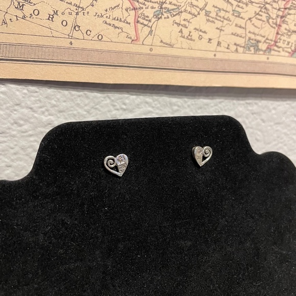 Brighton Cute & Girly Cut Out Swirl Silver Heart Stud Earrings - Picture 3 of 5